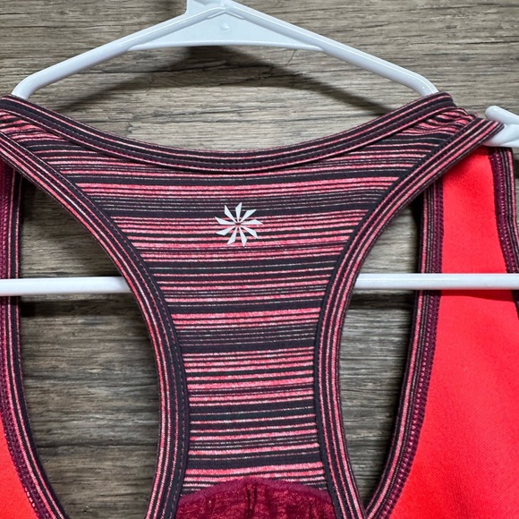 Athleta Pink Red Ruched Workout Tank Top with Built in bra - Picture 4 of 6